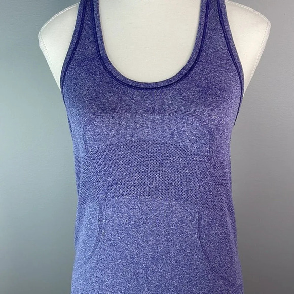 LULULEMON Run Swiftly Tech Tank Top Purple Racerback Space Dyed Size 6 - Picture 3 of 10